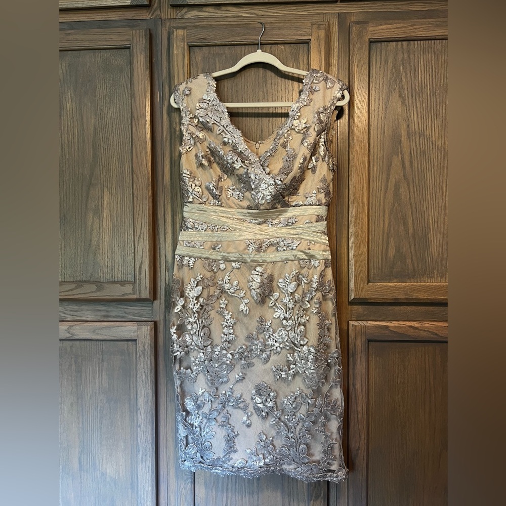 Cachet Nude Sequin Dress